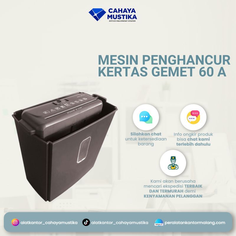 Mesin Penghancur Kertas Gemet 60 A