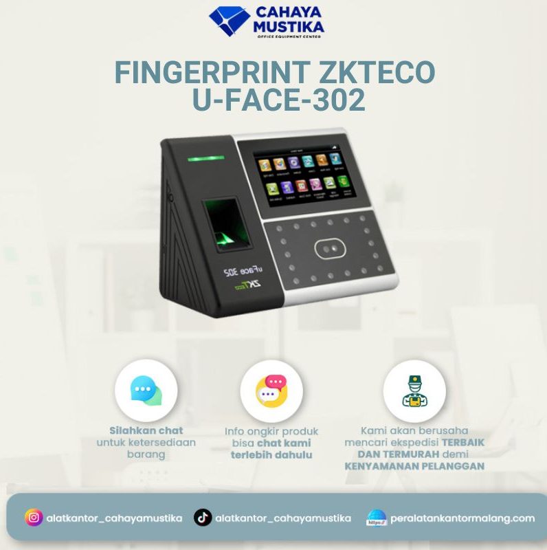 Fingerprint Mesin Absensi ZKteco U-Face-302