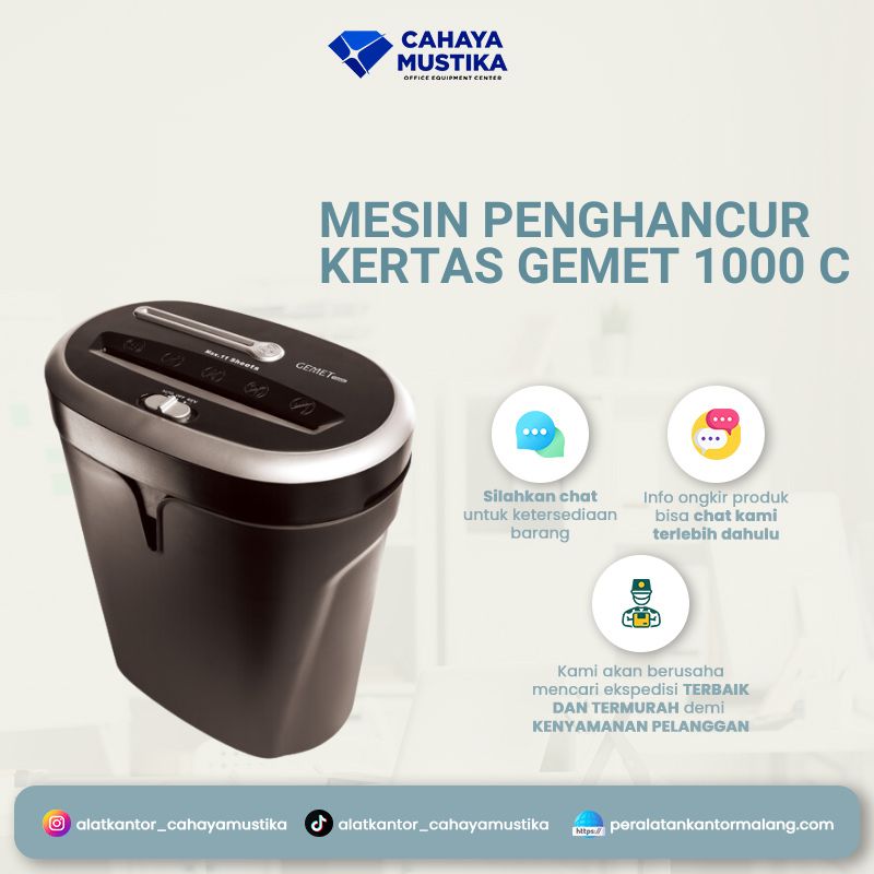 Mesin Penghancur Kertas Gemet 1000 C