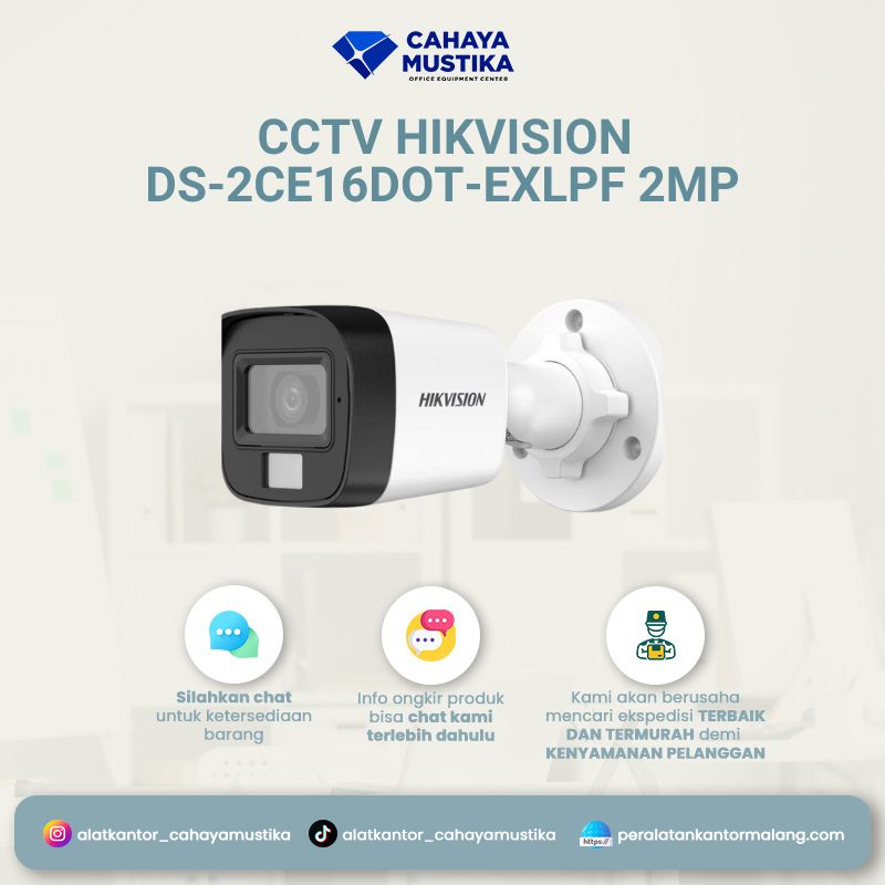 CCTV Outdoor Hikvision DS-2CE16DOT-EXLPF 2MP (Unit Only)