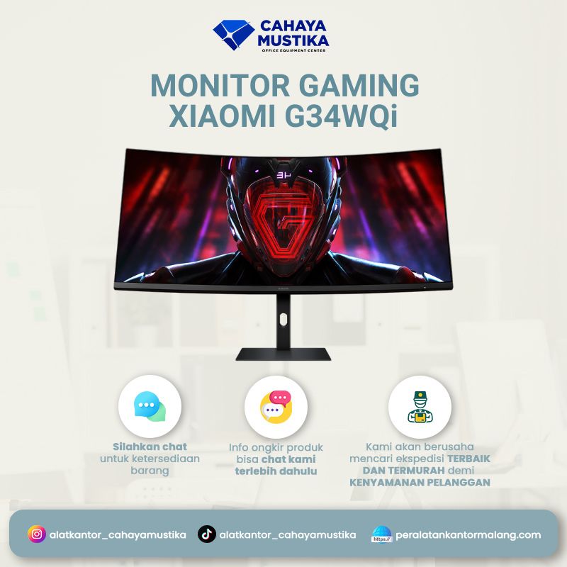 Monitor Gaming Xiaomi G34WQi 34 Inch Curved