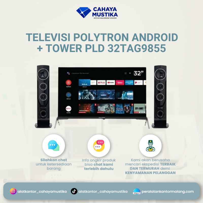 Televisi Polytron Andorid + Tower PLD 32TAG9855