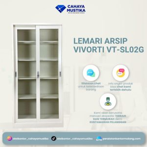 Lemari Arsip Pintu Kaca Sliding Vivorti VT-SL02G
