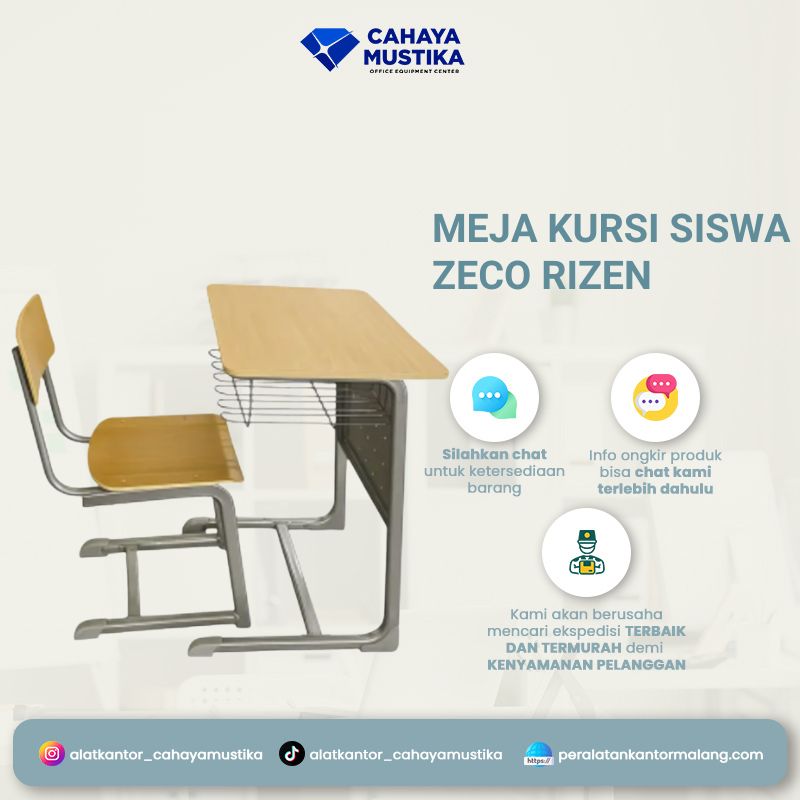 Meja dan Bangku Sekolah Zeco Rizen