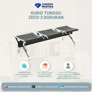 Kursi Tunggu Zeco 3 Dudukan Tanpa Sandaran
